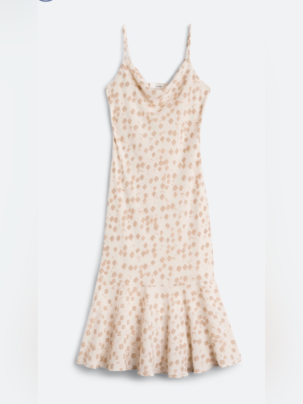 Elegant Cream and Tan Slip Dress
